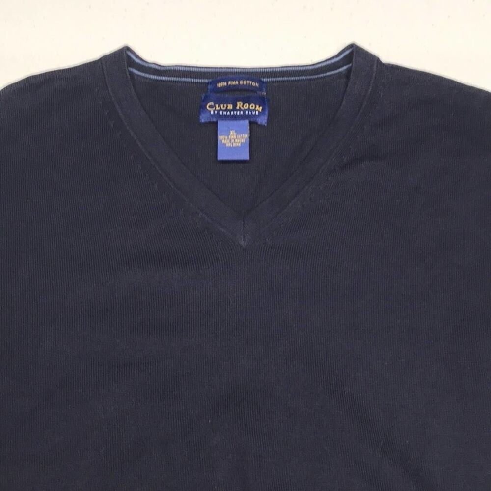 CLUB ROOM Men’s XL V Neck Pima Cotton Sweater